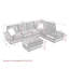 Canapé modulaire 102 po à 3 places (bleu marine) - Méridienne réversible, repose-pieds avec rangement, pieds en métal et clous en cuivre, avec 2 coussins blancs (l 102 po x P 76 po x H 35 po)-433087335