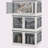 32 Gal Stackable Storage Bins With Lids, 3 Packs Collapsible Closet Organizers And Storage, Plastic Drawer Storage Container On Wheels With 5-Sided Access, Doors For Blankets-1181655702
