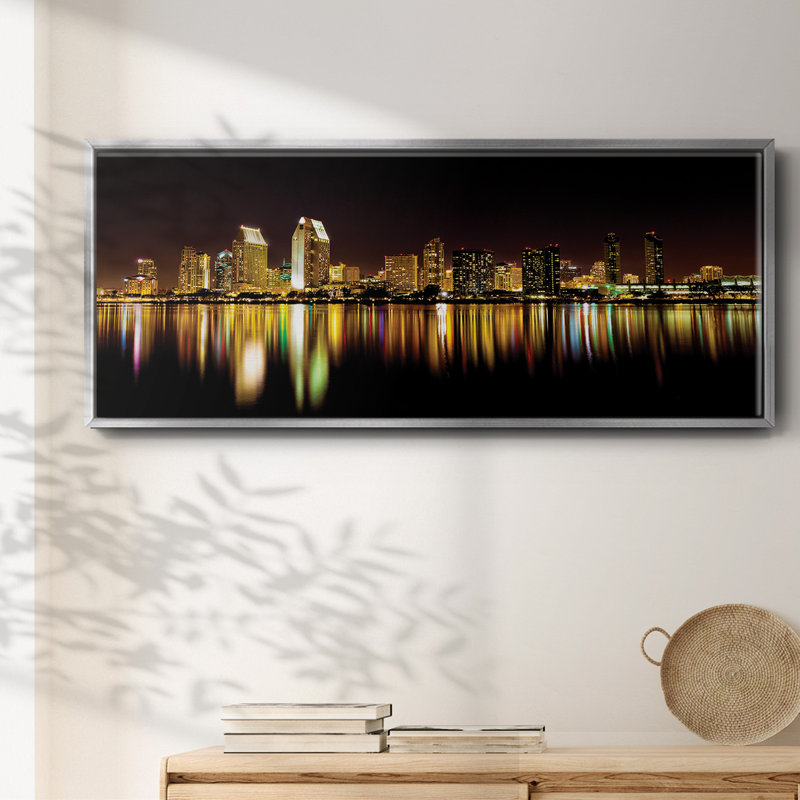 San Diego Skyline - toile encadrée, H 8 po x l 20 po