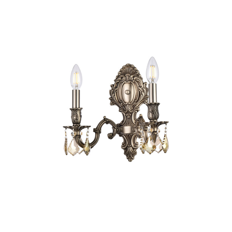 Aadyn Wall Sconce, Pewter / Golden Teak (Smoky) / Royal Cut, Pewter