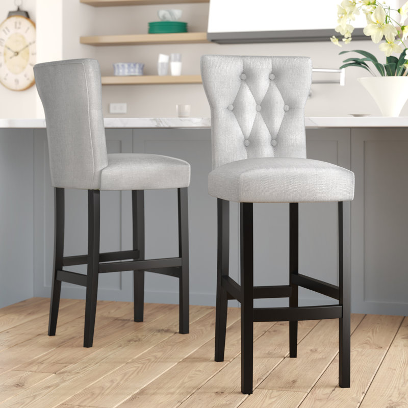 Tabouret de bar 30 po Schiller, Tissu couleur blé