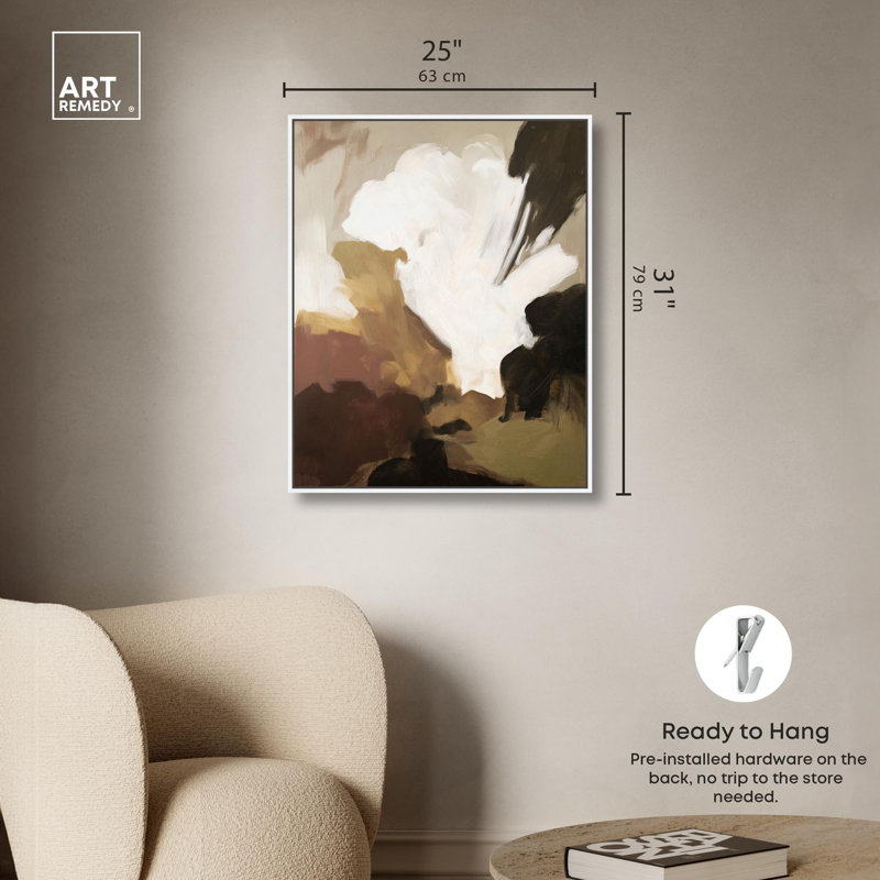 «Earthy Palette II Boho», reproduction d'art sur toile par Art Remedy, H 36 po x l 45 po, Cadre blanc
