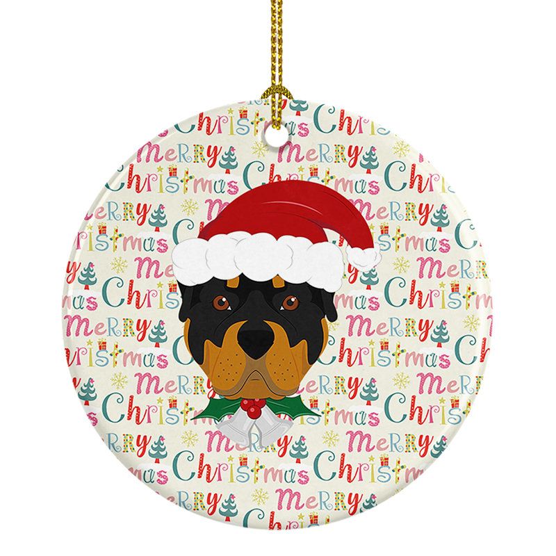 Ornement suspendu Rottweiler Merry Christmas