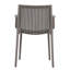 4 fauteuils en plastique gris chaud avec matériau PP résistant aux intempéries, dossier à lattes ergonomique, capacité de 300 lb et plus, patins antidérapants, empilables, assemblables et convenant au salon et au bureau-1337177083