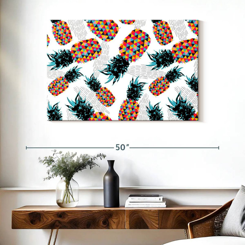 Yarlin Vibrant Pineapple Pattern, 26" H x 39" W