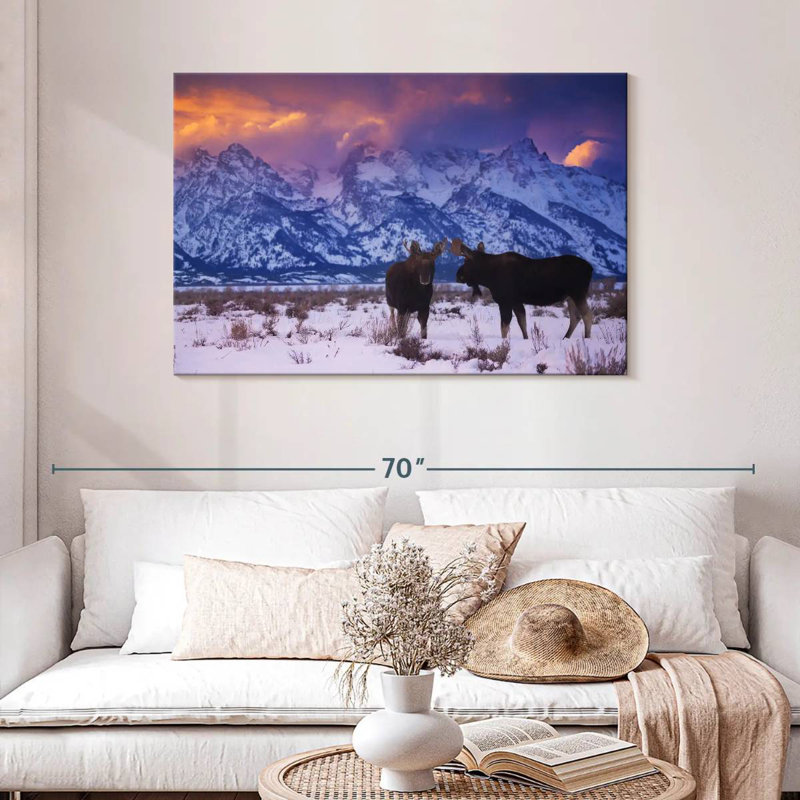 Winter Moose, 30" H x 45" W