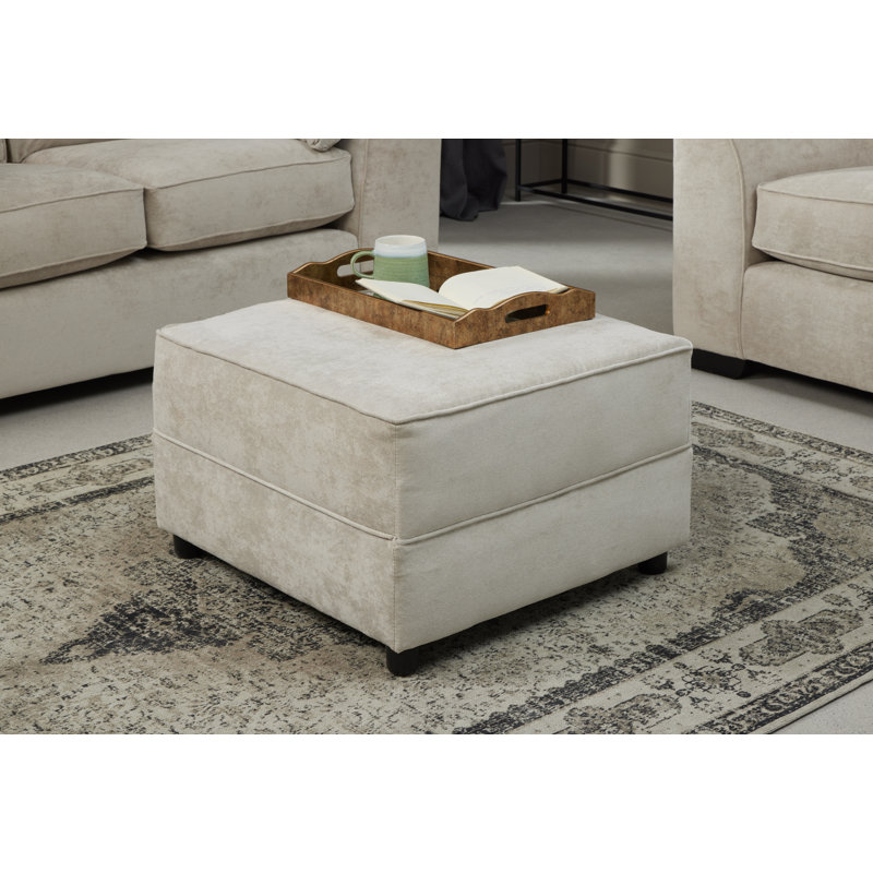 Shailjia Upholstered Footstool, Silver