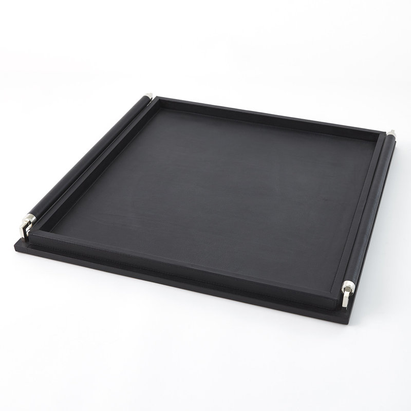 Small Wrapped Handle Tray, Large, Black