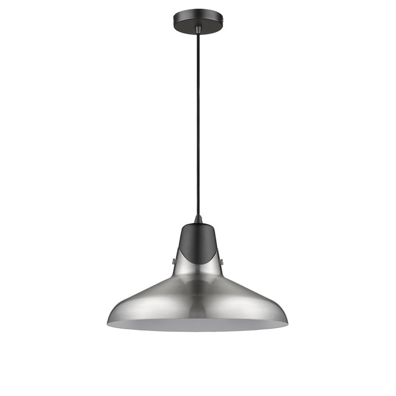 Marietta 1 - Light Matte Single Pendant, Matt Black/Satin Nickel