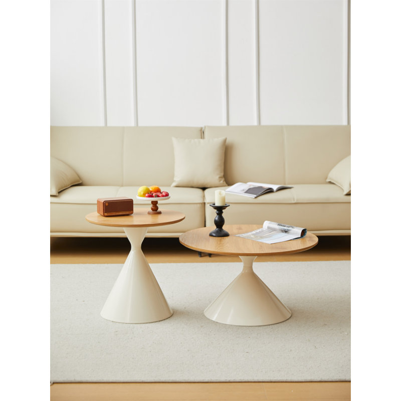 TABLE RONDE BLANC + BOIS