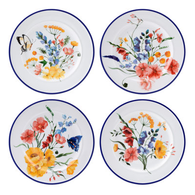 Fitz and Floyd Everyday White Bouquet Salad Plates