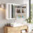 White Particleboard LED Mirror Cabinet With 2 USB