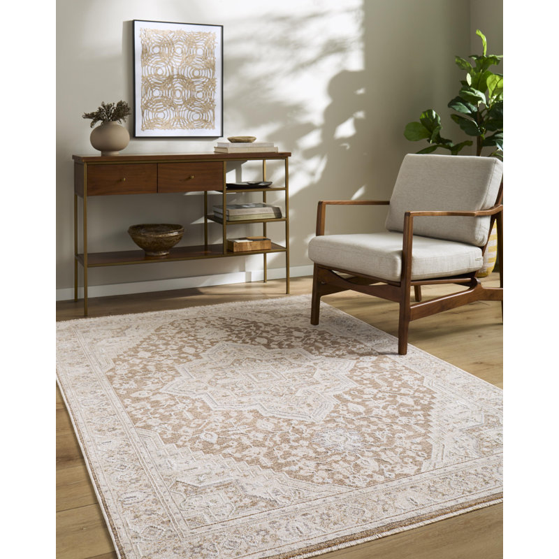 Brynner Machine Woven Rug, Rectangle 7'10" x 10'2", Beige/Tan/Gray/Green/Cream