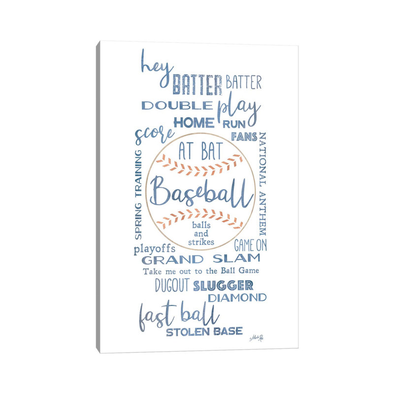 Baseball Phrases By Marla Rae - Wrapped Canvas Typography by Marla Rae - Wrapped Canvas Print
