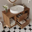 Meuble-lavabo mural moderne 39,4 po avec lavabo en céramique ovale et meuble flottant-54564710