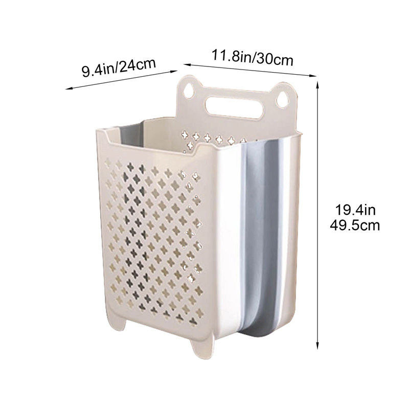 Bathroom Folding Dirty Clothes Storage Basket Laundry Basket Household Wall Hanging Large Portable Punch- Put Clothes Bucket