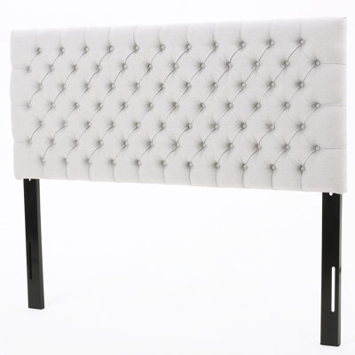 Grey Upholstered Queen Headboard, Contemporary Bedroom Furniture, Elegant Style, Assembly Required Size, Upholstery, Look, Needed