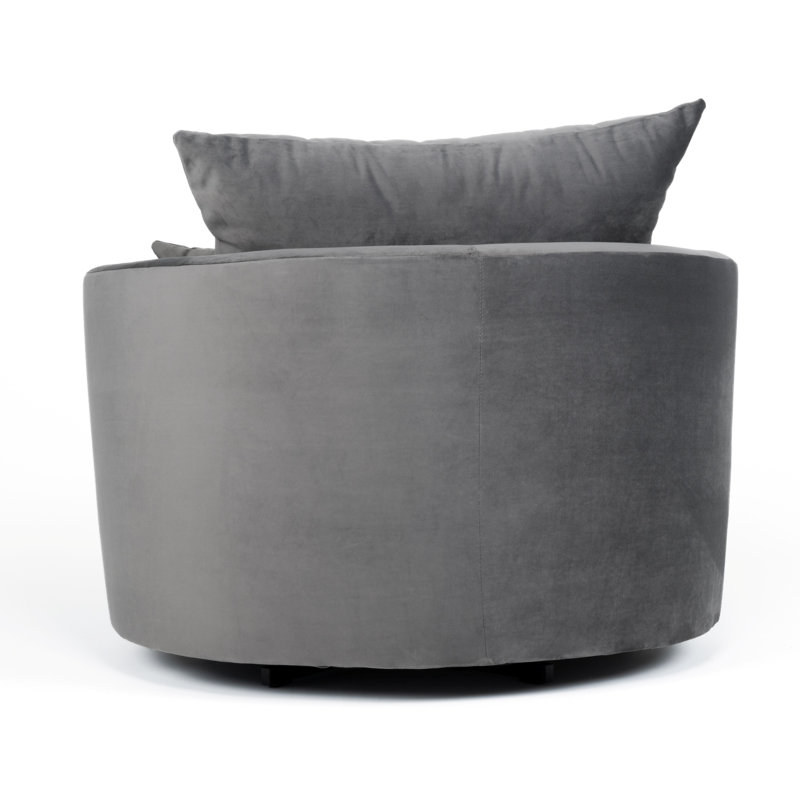 Laci Velvet Swivel Armchair, Asphalt