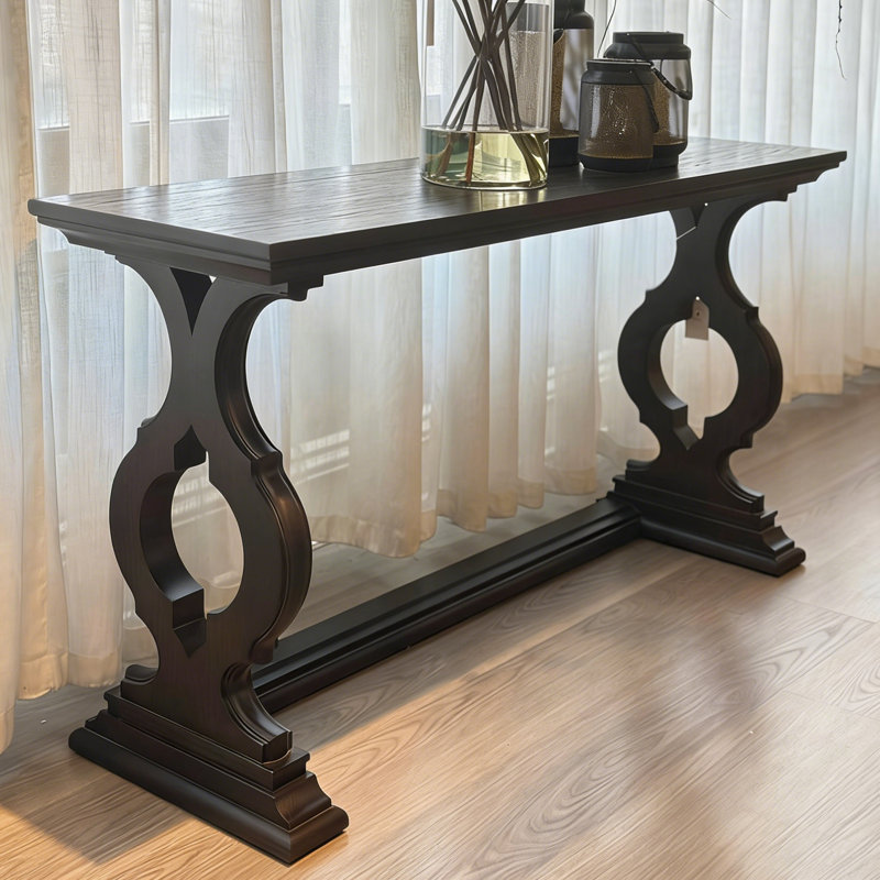 American-style simple black console table
