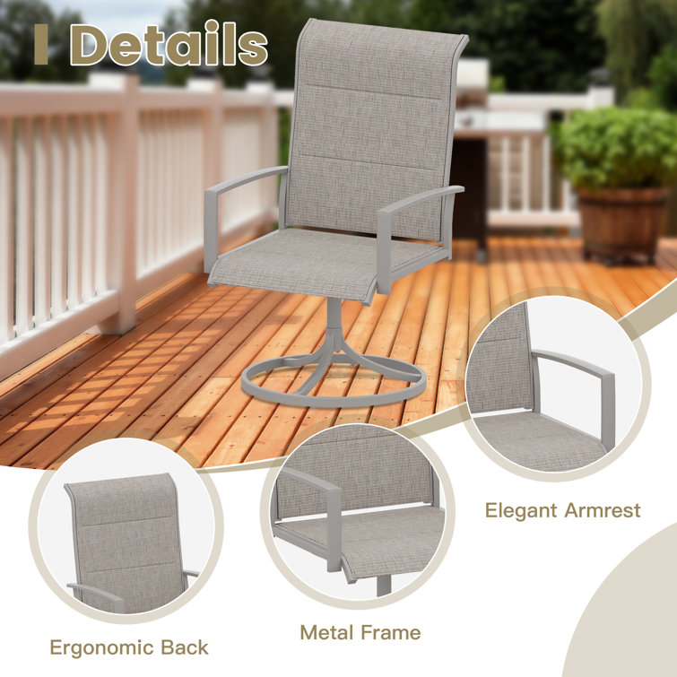 Tichelle Metal Outdoor Dining Armchair (Set of 2)
