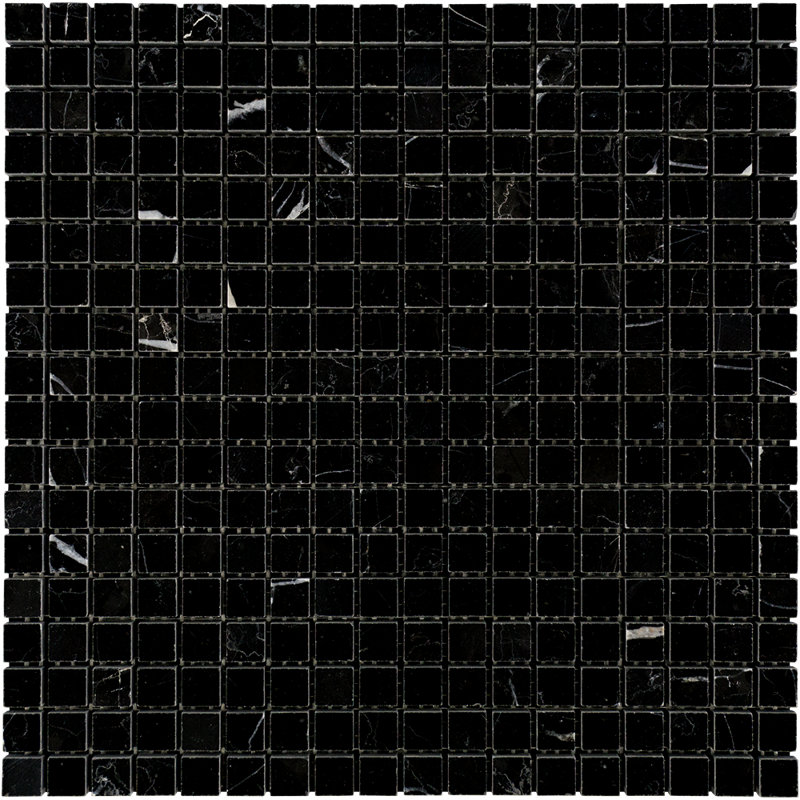 Nero Marquina Marble Grid Mosaic Wall & Floor Tile
