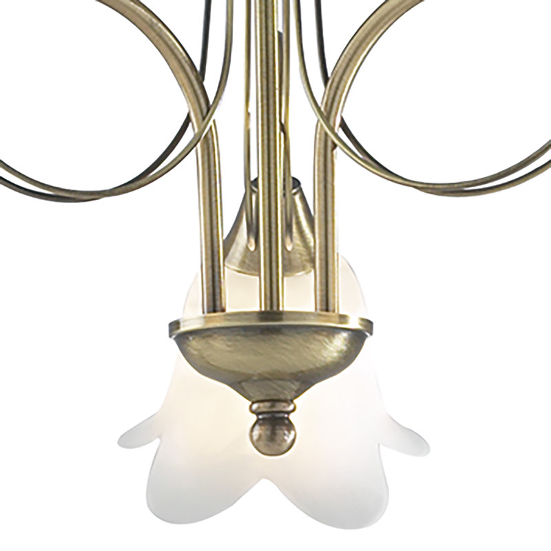 Hartell Glass Semi Flush Mount, Antique Brass