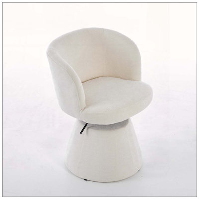 Adjustable Height Swivel Bar Stool with Chenille Upholstery