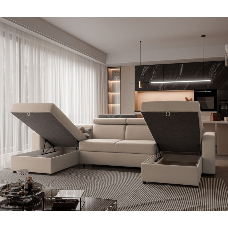 5 Seater Sofa Bed, Beige