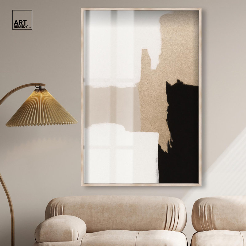 Décoration murale beige et noire III Shadowbox Print par Art Remedy, Crème, crème, H 55 po x l 37 po