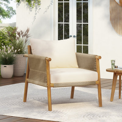 Chaises longues confortables pour patio, sièges de patio modernes en bois 28 po