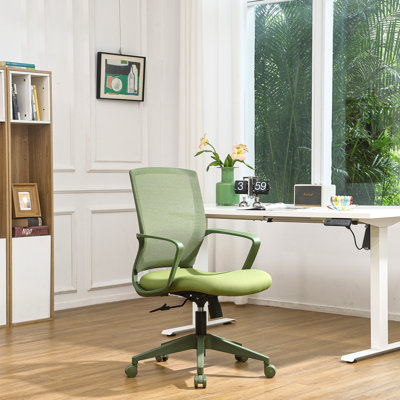 Chaise de bureau colorée, supportant 159 kg, idéale pour le télétravail ou le travail à domicile, avec dossier en maille.