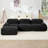 Boneless L-Shaped Corduroy Cloud Sectional Sofa With Ottoman-381968718