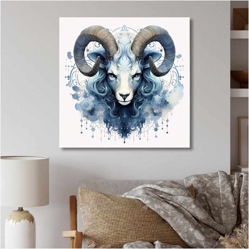 Taureau, signe du zodiaque I - impression, H 16 po x l 16 po x P 1 po, Toile tendue