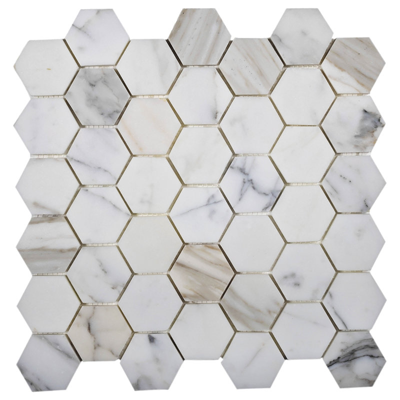 Zebra Hexagonal Tile, Calacatta Gold