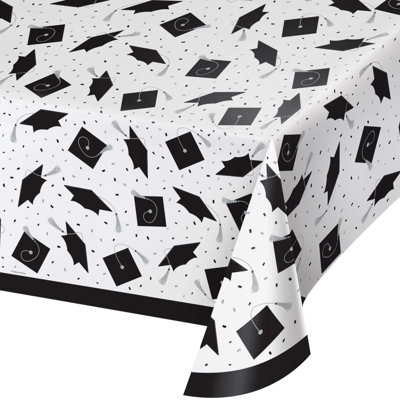 Creative Converting School Spirit Graduation Plastic Tablecloths, 3 ct., Choose Color