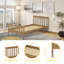 32″ Modern Shaker Solid Pine Platform Bed with Slat Support – Twin, No Box Spring Required for Toddlers and Teens-114839401