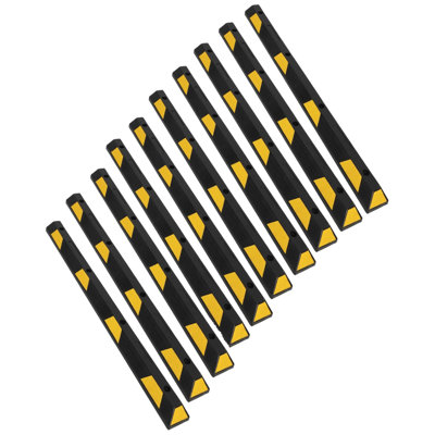 Qeetex 10 Pack 72 Inch Rubber Parking Curb, Heavy Duty Wheel Stoppers with Reflective Strips, 55000lbs Load