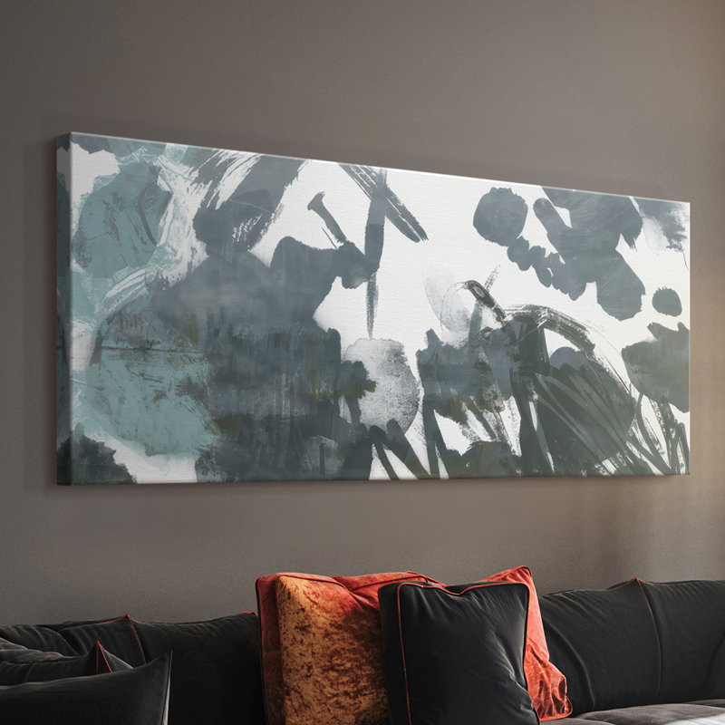 Word Bubble II - Toile tendue avec châssis - Prêt à accrocher, H 20 po x l 50 po