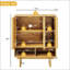 Buffet de style moderne du milieu du siècle avec étagères réglables et design à lattes grillagées pour un rangement polyvalent-1778386642