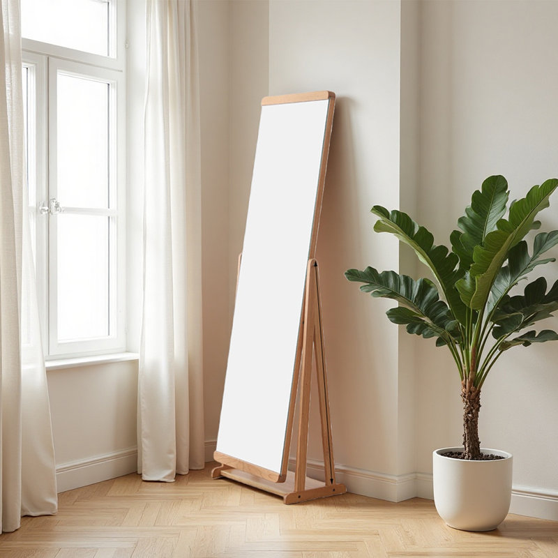 Miroir pleine grandeur en bois massif de style nordique