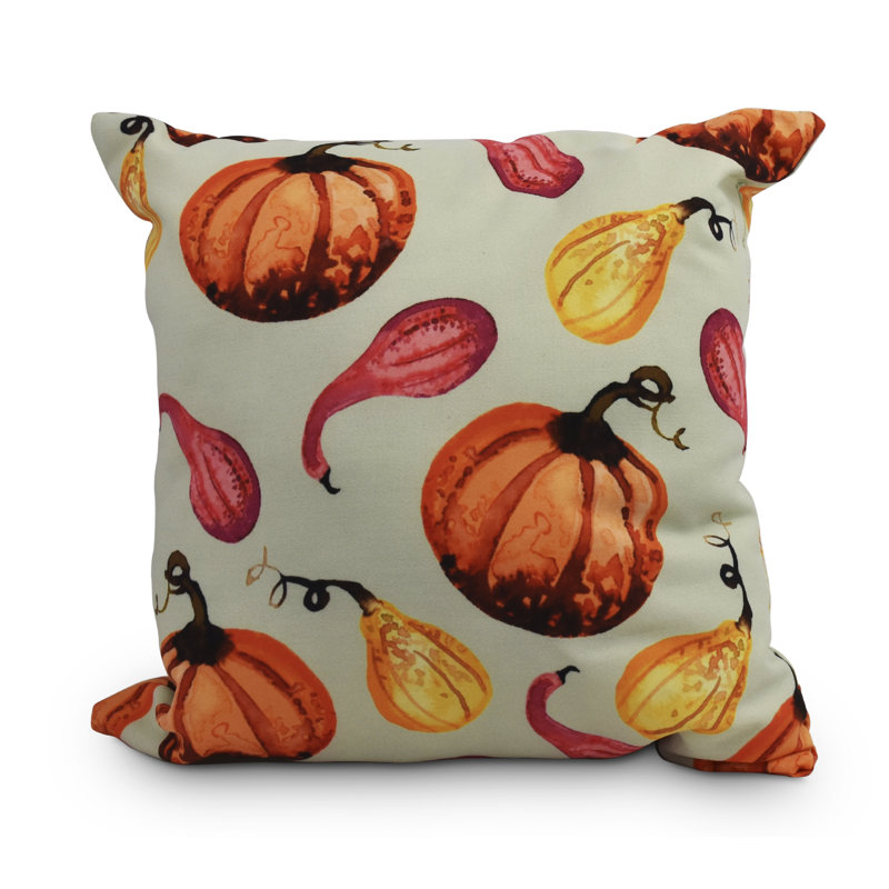 Housse et insert de coussin carré Harvest Gourds Galore, 16 po x 1 po, Vert clair