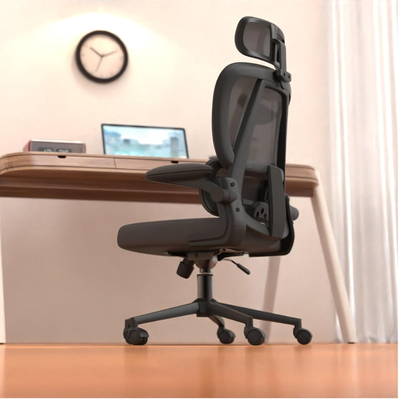 Chaise de bureau ergonomique en filet, Noir, noir, noir, noir