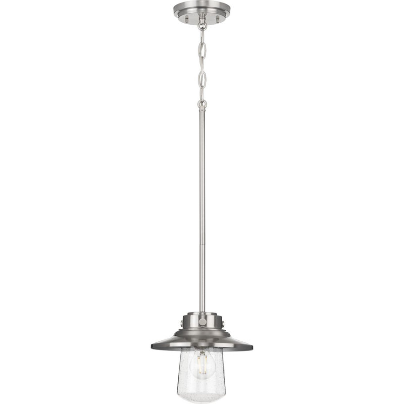 Luminaire suspendu en pot 1 lumière Frampton, Acier inoxydable