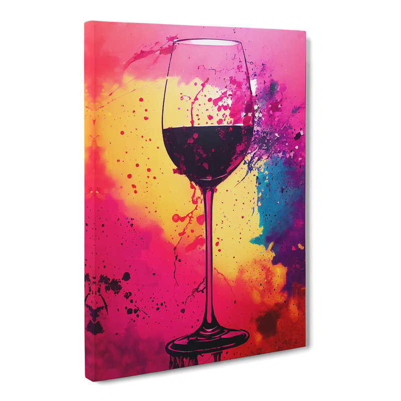 CAN-V0523-2887X Wine Paint Splatter Style - Wrapped Canvas Print, 60cm H x 40cm W