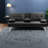 Modern Multifunctional Sofa Bed, Faux Leather Adjustable Lounge For Living Rooms, Compact Black Design With Cup Holders And Sturdy Metal Legs