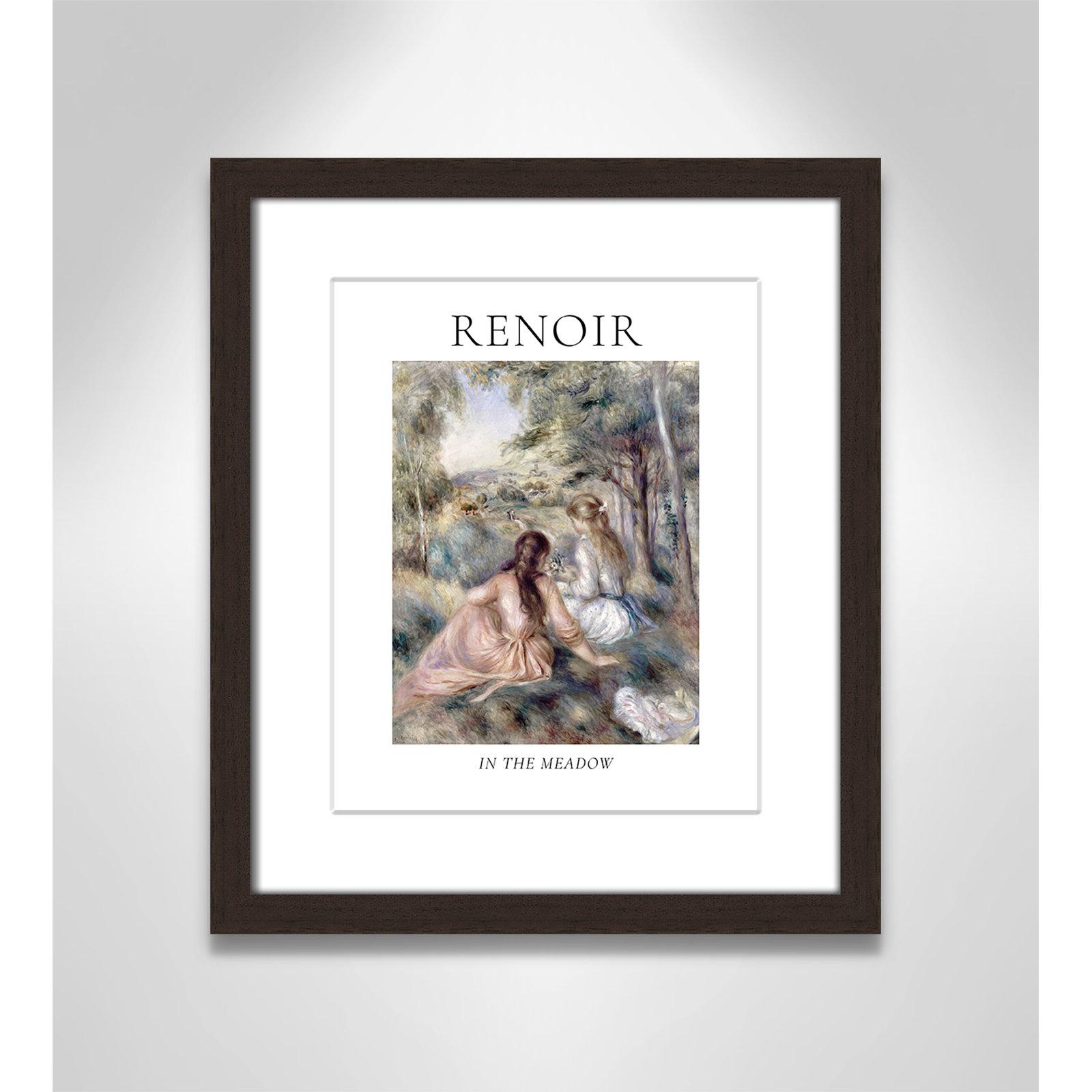 Old Masters Collection " In The Meadow " by Auguste Renoir, Yes, 15" H x 13" W x 1.25" D, Walnut Single Picture Frame