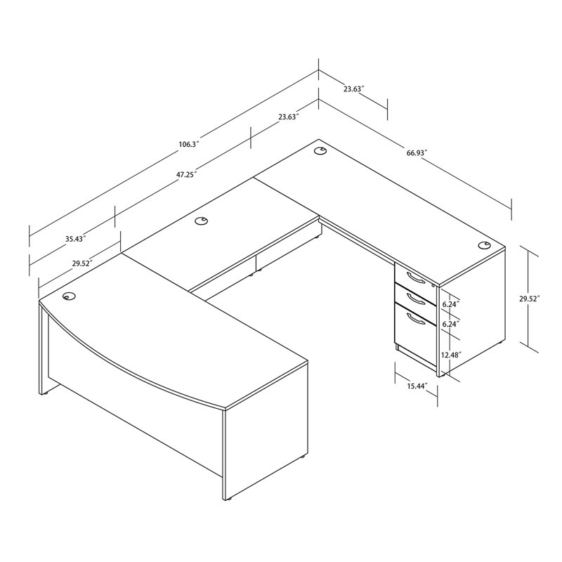 U-Shaped Executive Desk, Lime