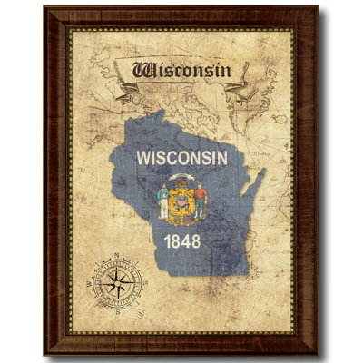 " Wisconsin State Vintage Map "