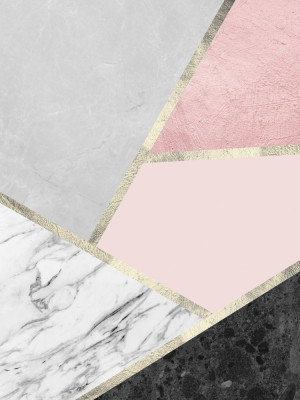 Geometric Marble Blush Print, Size, Format, Frame Color