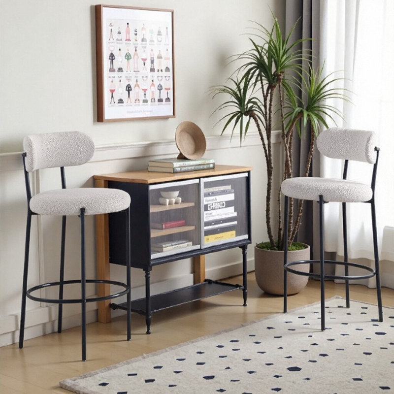 Ensemble de 2 tabourets de bar Concord Modern, Crème, crème